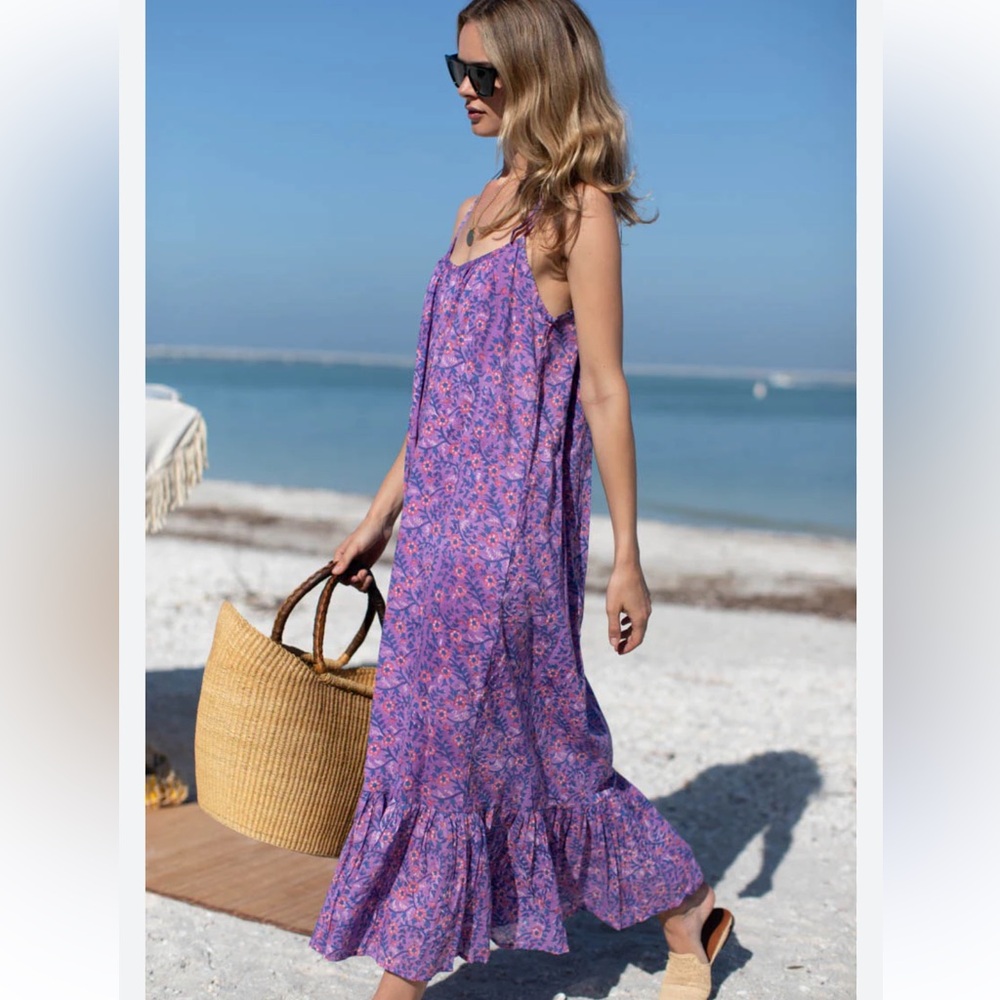 Emerson Fry India Sundress in Violet Wildflower Organic, Size XS/Small